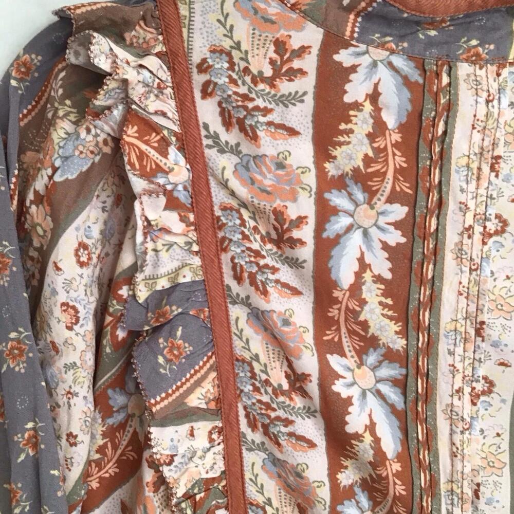 NWT - Faherty Sparrow Long Sleeve Blouse Ashord Print Size XS - Picture 5 of 8